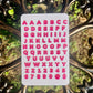 Bubble Letter Alphabet Sticker Sheet – Pink Retro Letters & Numbers