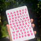 Bubble Letter Alphabet Sticker Sheet – Pink Retro Letters & Numbers