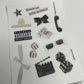 Black n White Aesthetic Sticker Sheet – Black & White Dreamcore Stickers, Semi Glossy , Dice, Sunglasses, Collage Stickers | 5x7