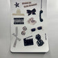 Black n White Aesthetic Sticker Sheet – Black & White Dreamcore Stickers, Semi Glossy , Dice, Sunglasses, Collage Stickers | 5x7