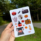 Halloween Sticker Sheet – Ghosts, Pumpkins & Candy Corn – Spooky Cute Stickers for Journals, Planners Crafts