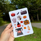 Halloween Sticker Sheet – Ghosts, Pumpkins & Candy Corn – Spooky Cute Stickers for Journals, Planners Crafts