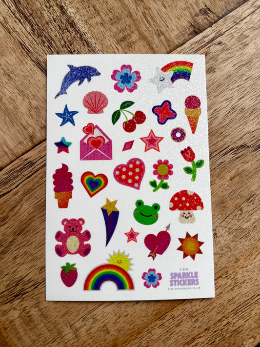 Glitter Y2K Sticker Sheet – Cute Retro Stickers