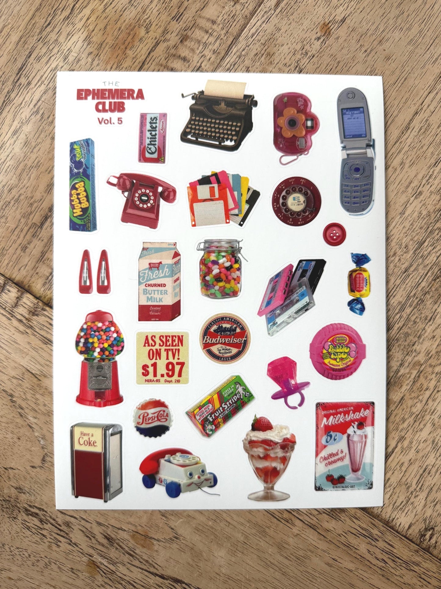 Retro Nostalgia Sticker Sheet • Vintage Throwback Stickers • 90s 2000s Ephemera • Scrapbooking & Journaling Stickers • Vol. 5