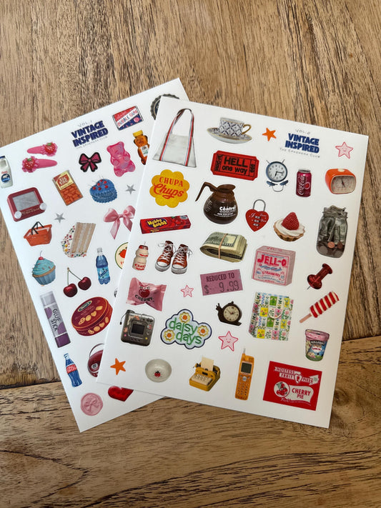 Vintage inspired- Aesthetic Stickers for Journaling & Crafts - Vol. 1 n 2 6x8