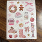 Pink Christmas Sticker Sheet