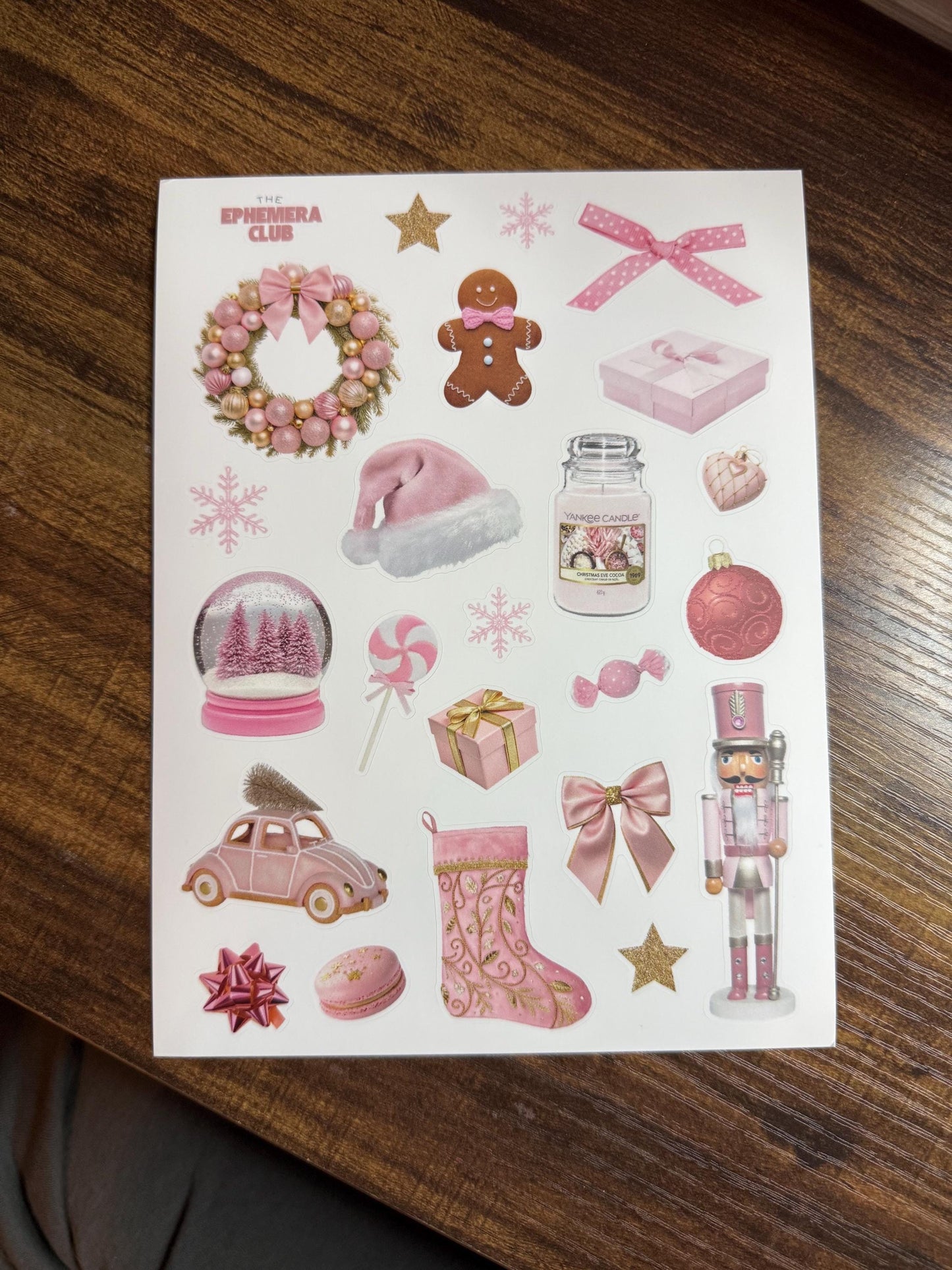 Pink Christmas Sticker Sheet