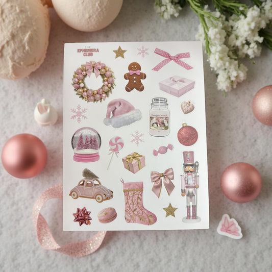 Pink Christmas Sticker Sheet
