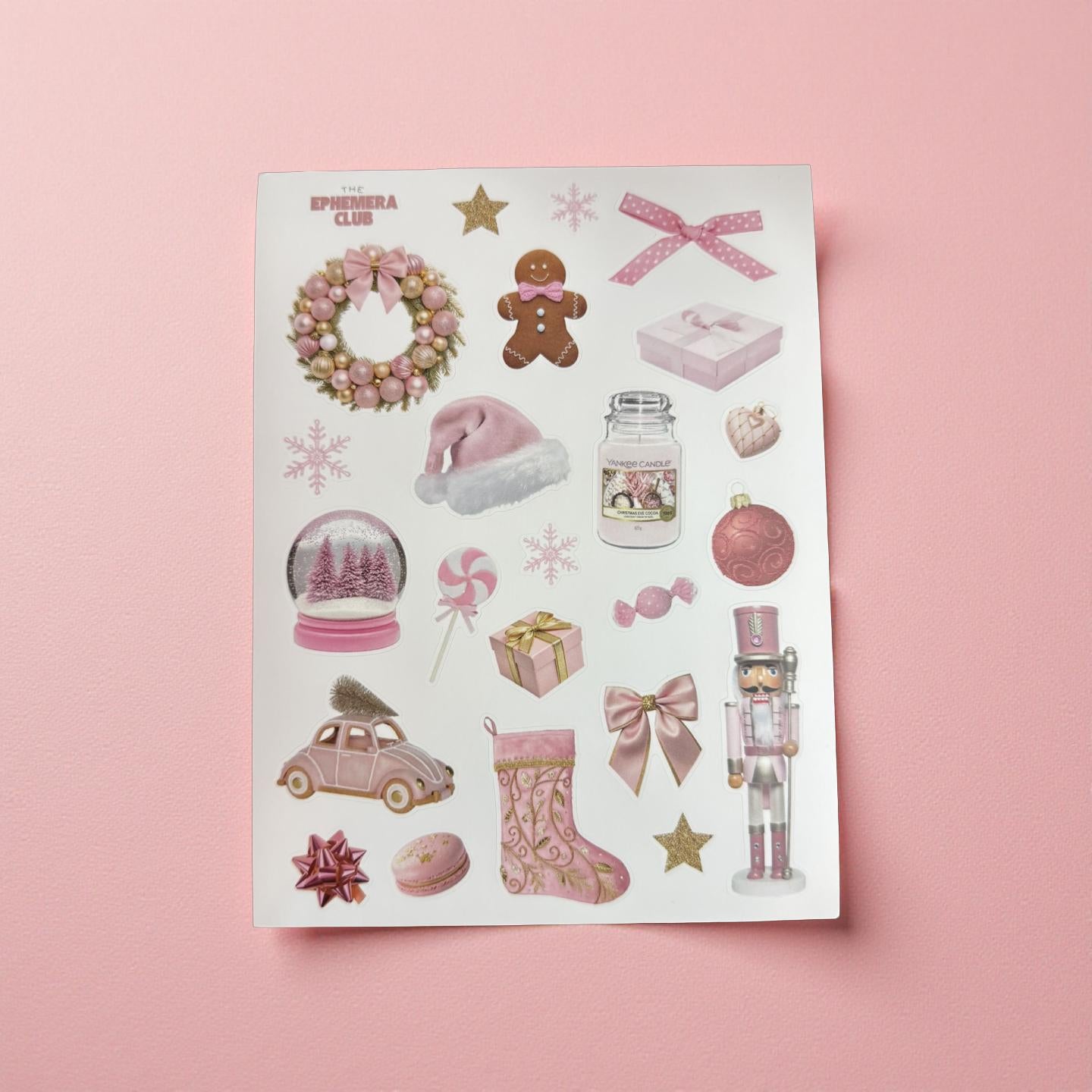 Pink Christmas Sticker Sheet