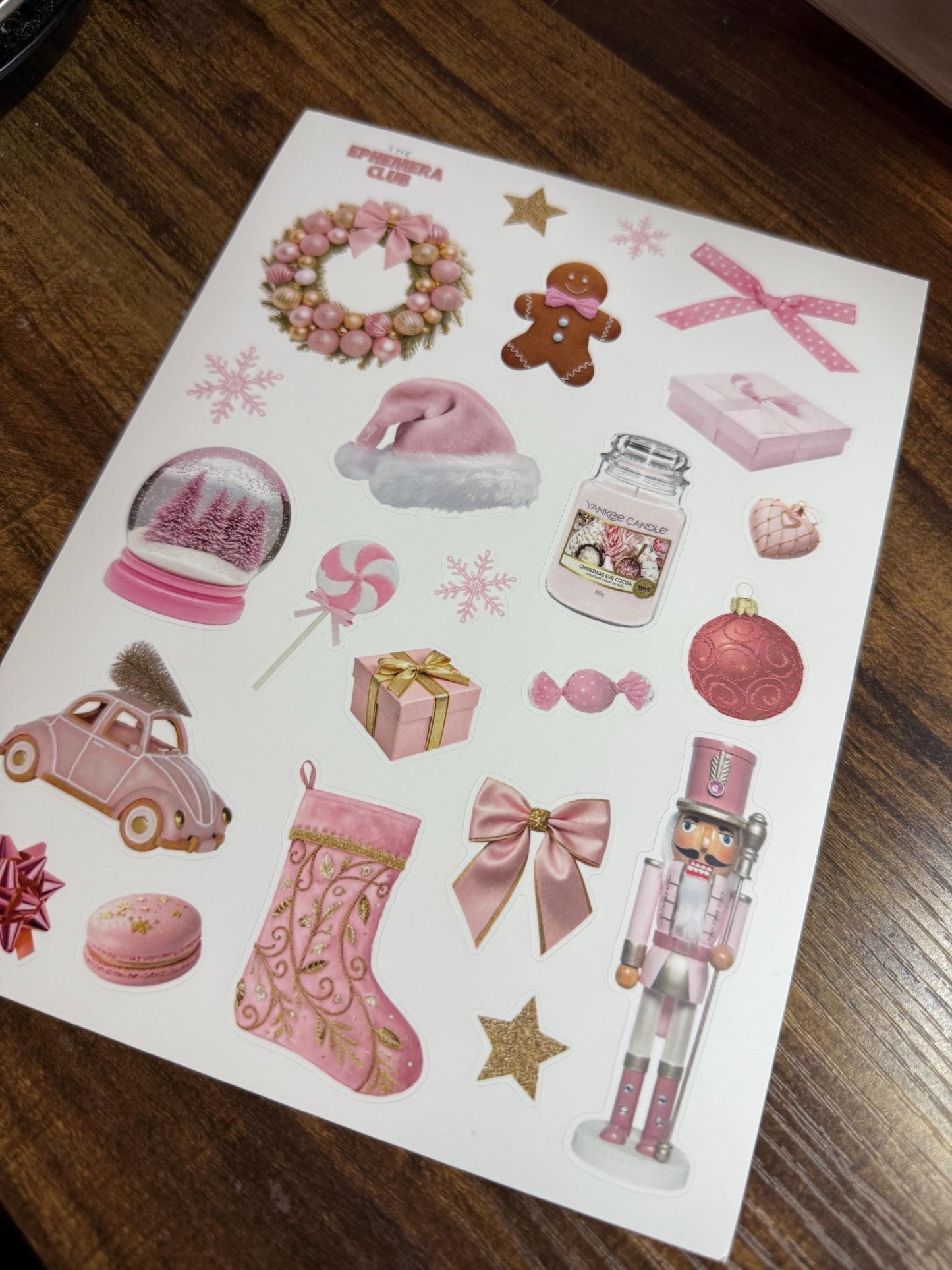 Pink Christmas Sticker Sheet