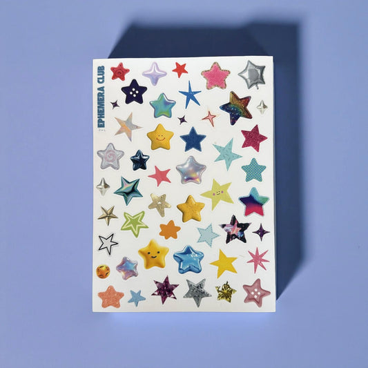 Stars do you like dem? | Vol. 2 | Star Stickers | Mixed Media Star Sticker Sheet | Scrapbook, Journal, Planner | 5x7