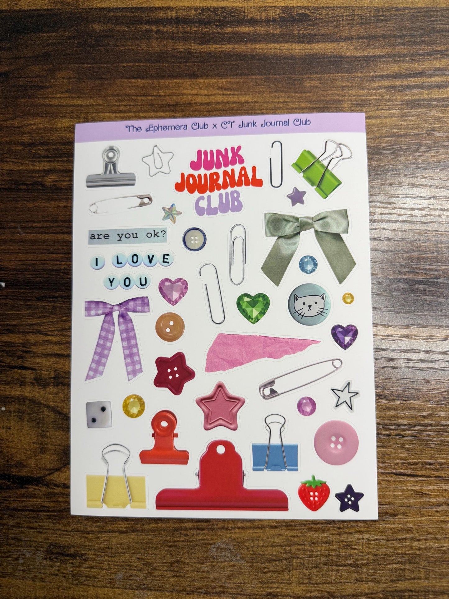 Junk Journal Club Sticker Sheet