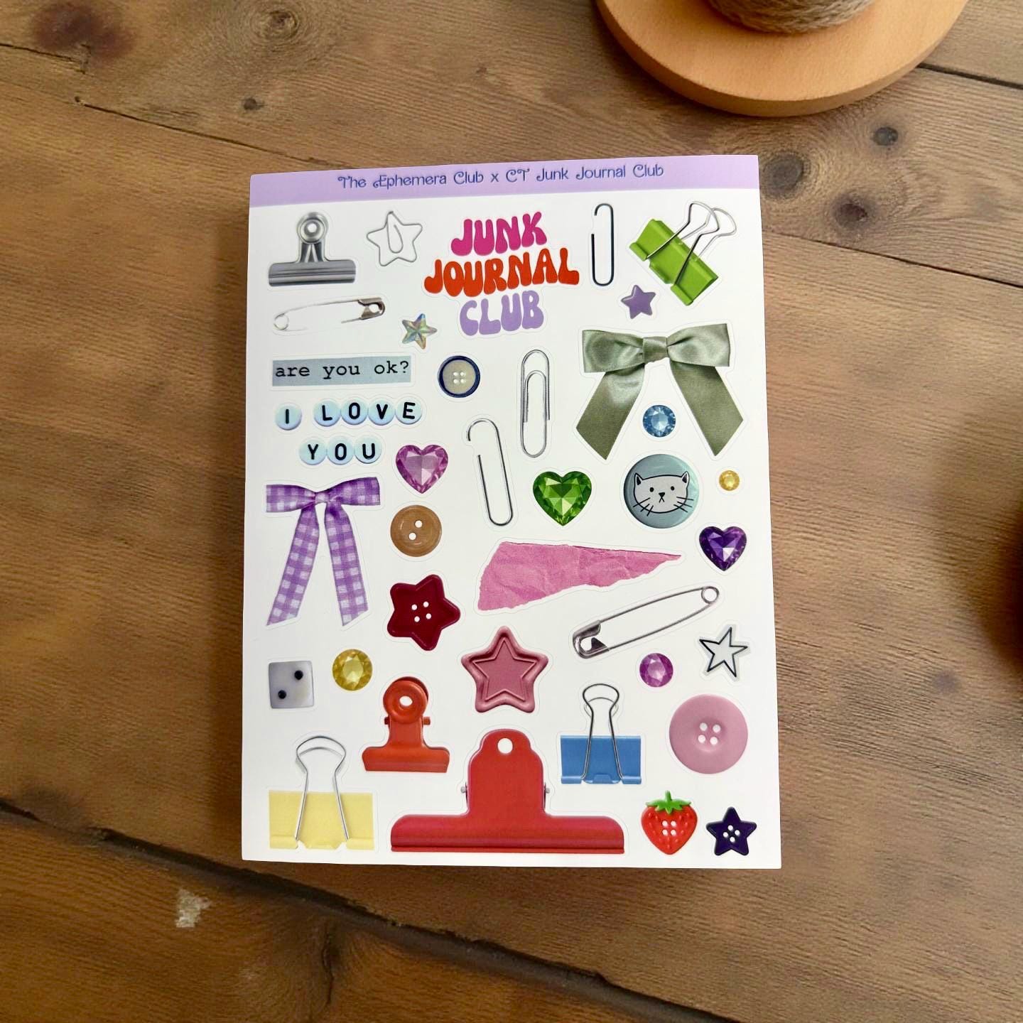 Junk Journal Club Sticker Sheet