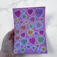 Valentine Candy Heart Stickers | Glitter PVC Sheet, Junk Journal