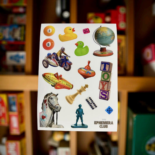 Retro Toy Stickers for Junk Journaling Scrapbooking Vintage Ephemera Toy Box Aesthetic