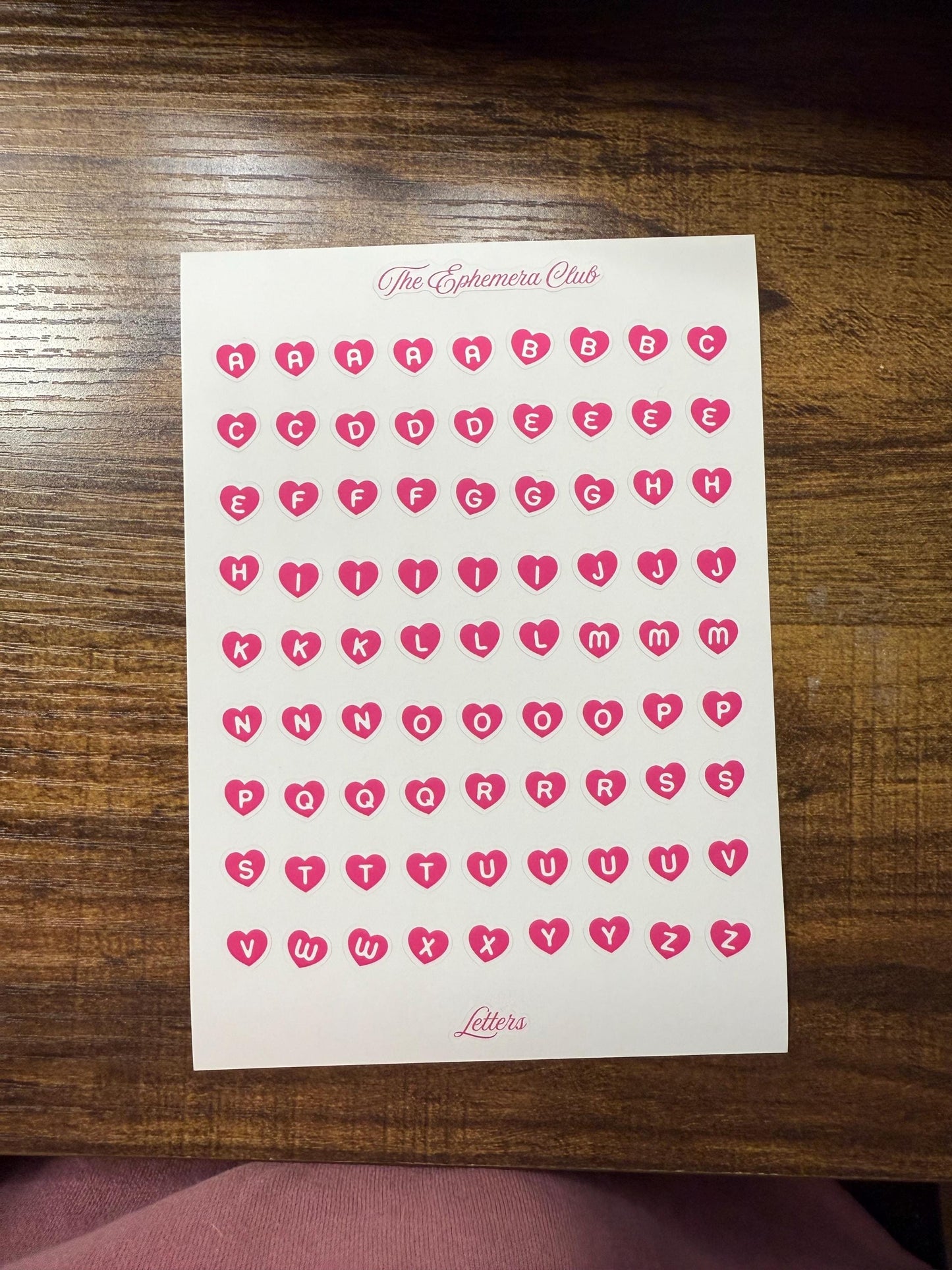 Alphabet Heart Letter Stickers