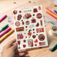 PNG scrapbooking Sticker Sheet | Orange, red & pink!