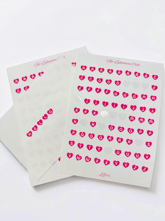 Alphabet Heart Letter Stickers
