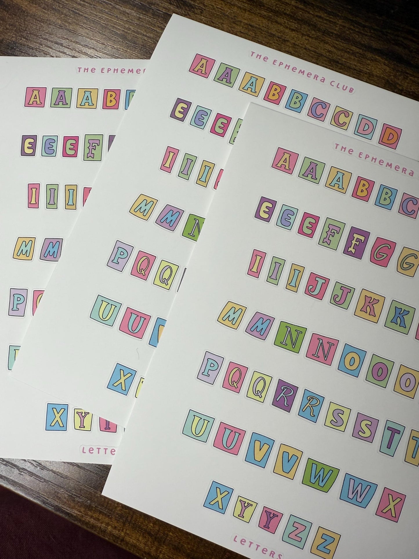Pastel Alphabet Letter Stickers for Junk Journaling | Scrapbook Letter Tiles | Cute Planner Alphabet Stickers | Journal Title Letters