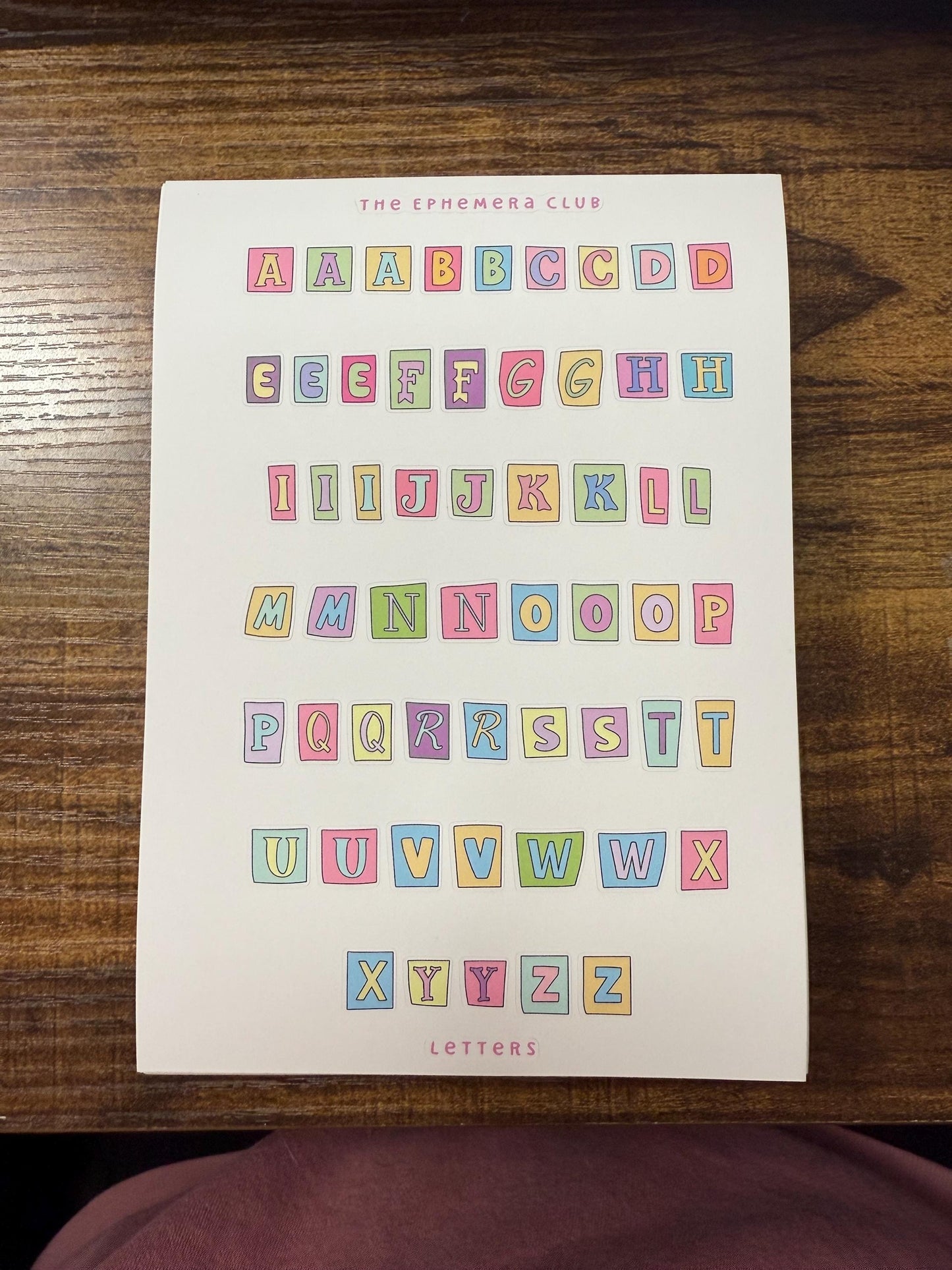 Pastel Alphabet Letter Stickers for Junk Journaling | Scrapbook Letter Tiles | Cute Planner Alphabet Stickers | Journal Title Letters