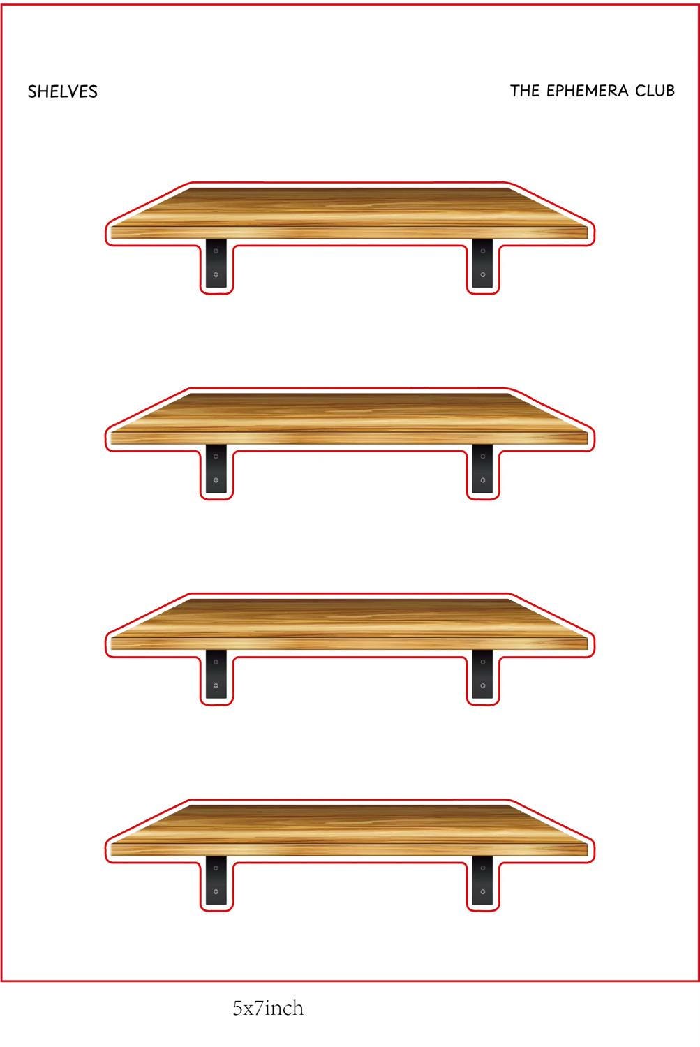 Wooden Shelf Stickers | 5x7