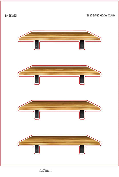Wooden Shelf Stickers | 5x7