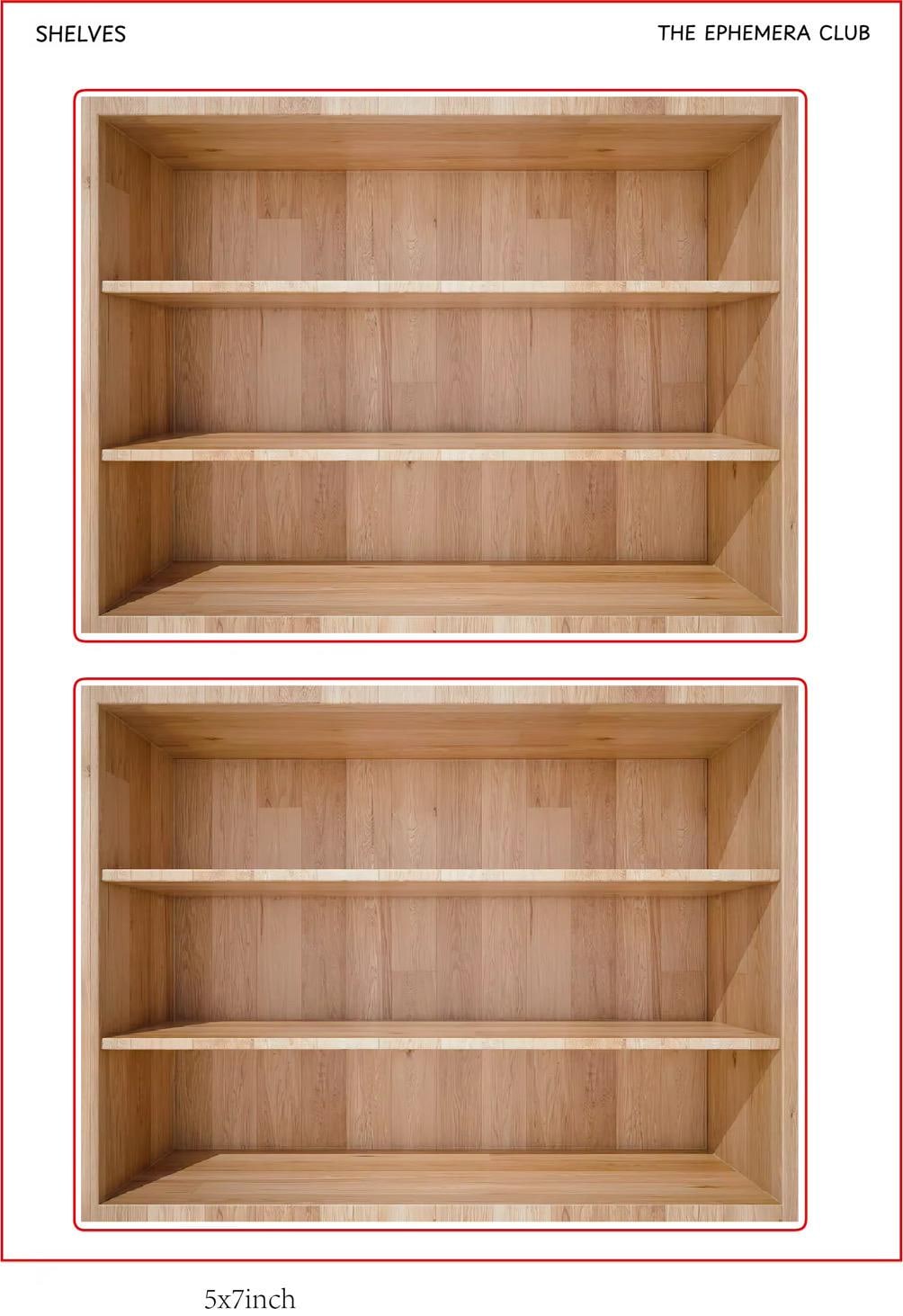 Wooden Shelf Stickers | 5x7