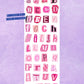 Pink Alphabet PET Tape Roll | Ransom Letter Stickers | Scrapbooking PET Tape | Journal Letter Stickers | Planner & Collage Supplies
