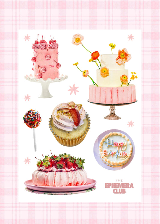 Pink Cake Sticker Sheet