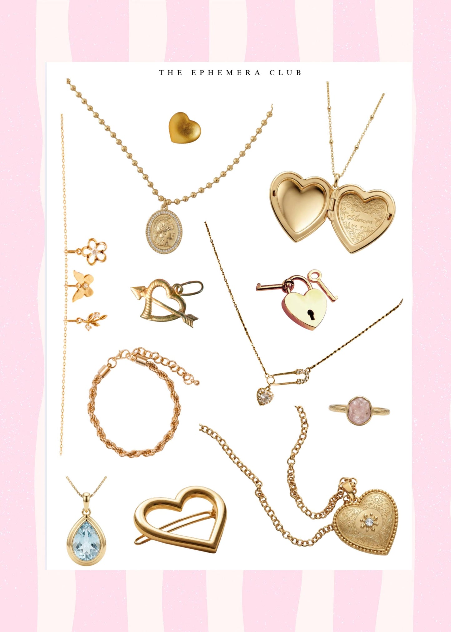 Gold Jewelry Sticker Sheet