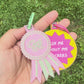 Craft Girl Embroidered Ribbon Keychain